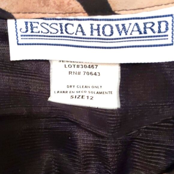 JESSICA HOWARD Animal Print Long Sleeved Ruffle Blouse Top Size 10-12 - Picture 5 of 7